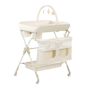 KH05 L.Khaki No Assembly Foldable Diaper Changing Table